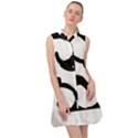 Black And White Swirl Pattern T- Shirt Black And White Swirl Pattern T- Shirt Sleeveless Shirt Dress View1