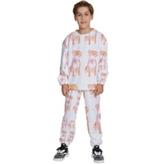 Boxer Dog Pattern T- Shirt Boxer Dog Pattern T- Shirt (1) Kids  Sweatshirt Set