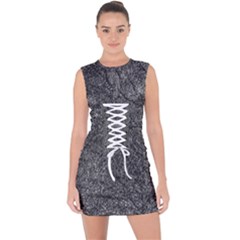 Stretch Marks Abstract Grunge Design Lace Up Front Bodycon Dress by dflcprintsclothing