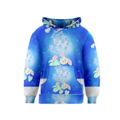 Butterflies T- Shirt Serenity Blue Floral Design With Butterflies T- Shirt Kids  Pullover Hoodie by maxcute