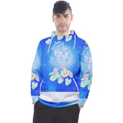 Butterflies T- Shirt Serenity Blue Floral Design With Butterflies T- Shirt Men s Pullover Hoodie by maxcute