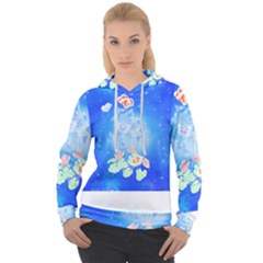 Butterflies T- Shirt Serenity Blue Floral Design With Butterflies T- Shirt Women s Overhead Hoodie by maxcute