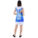 Butterflies T- Shirt Serenity Blue Floral Design With Butterflies T- Shirt Racer Back Hoodie Dress View2