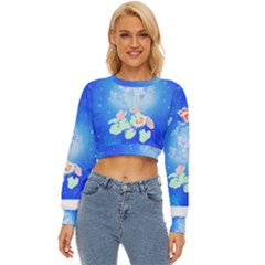 Butterflies T- Shirt Serenity Blue Floral Design With Butterflies T- Shirt Lightweight Long Sleeve Sweatshirt by maxcute