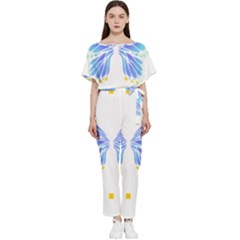 Butterfly Art T- Shirtbutterfly T- Shirt (7) Batwing Lightweight Chiffon Jumpsuit