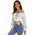 Butterfly Art T- Shirtbutterfly T- Shirt Long Sleeve Crinkled Weave Crop Top View2