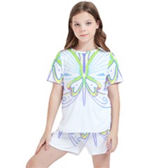 Butterfly Design T- Shirtbutterfly T- Shirt (2) Kids  Tee And Sports Shorts Set by maxcute