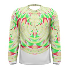 Circle Design T- Shirt Abstract Red Green Yellow Ornamental Circle Design T- Shirt Men s Long Sleeve Tee by maxcute