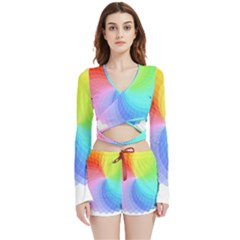 Color Wheel T- Shirt Color Wheel T- Shirt Velvet Wrap Crop Top And Shorts Set by maxcute