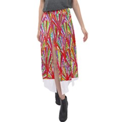 Colorful Design T- Shirt Bright Shells  T- Shirt Velour Split Maxi Skirt by maxcute