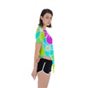 Colorful Flower T- Shirtcolorful Blooming Flower, Flowery, Floral Pattern T- Shirt Asymmetrical Short Sleeve Sports Tee View3