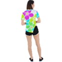 Colorful Flower T- Shirtcolorful Blooming Flower, Flowery, Floral Pattern T- Shirt Asymmetrical Short Sleeve Sports Tee View4