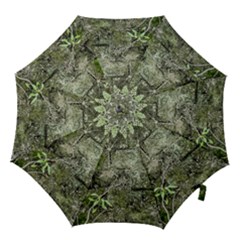 Old Stone Exterior Wall With Moss Hook Handle Umbrellas (small) by dflcprintsclothing