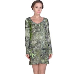 Old Stone Exterior Wall With Moss Long Sleeve Nightdress by dflcprintsclothing