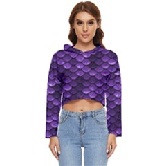 Purple Scales! Women s Lightweight Cropped Hoodie