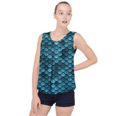 Teal Scales! Bubble Hem Chiffon Tank Top by fructosebat