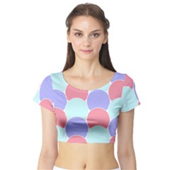 Fish Scale Pattern T- Shirtvery Peri Fish Scale Pattern T- Shirt Short Sleeve Crop Top