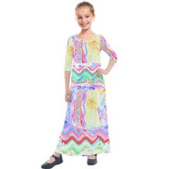 Fishing Gift T- Shirtfish T- Shirt Kids  Quarter Sleeve Maxi Dress by maxcute