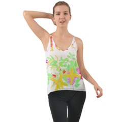 Floral Pattern T- Shirt Floral T- Shirt Chiffon Cami by maxcute