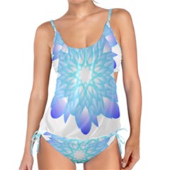 Flower Illustration T- Shirt Beautiful And Artistic Blue Flower T- Shirt Tankini Set by maxcute