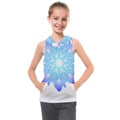 Flower Illustration T- Shirt Beautiful And Artistic Blue Flower T- Shirt Kids  Sleeveless Hoodie by maxcute