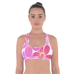 Flower Illustration T- Shirtcolorful Blooming Flower, Blooms, Floral Pattern T- Shirt Cross Back Sports Bra by maxcute