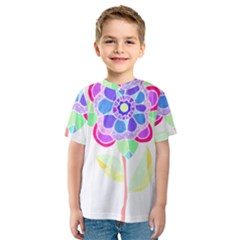 Flower Illustration T- Shirtflower T- Shirt Kids  Sport Mesh Tee