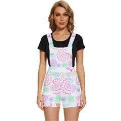 Flower Pattern T- Shirt Colorful Groovy Flower Pattern Outline T- Shirt Short Overalls by maxcute