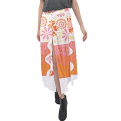 Flower T- Shirt Keep On Growing T- Shirt Velour Split Maxi Skirt by maxcute