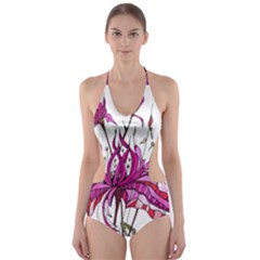 Flowers Art T- Shirtflowers T- Shirt (10) Cut-out One Piece Swimsuit by maxcute