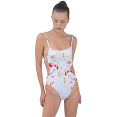 Flowers Art T- Shirtflowers T- Shirt (6) Tie Strap One Piece Swimsuit by maxcute