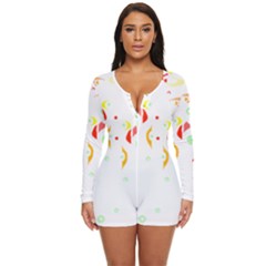 Flowers Art T- Shirtflowers T- Shirt (6) Long Sleeve Boyleg Swimsuit