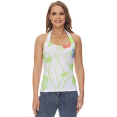 Flowers Illustration T- Shirtflowers T- Shirt (7) Basic Halter Top by maxcute