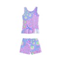 Flowers T- Shirt Flower Bouquet Pink, Purple, Blue T- Shirt Kids  Boyleg Swimsuit View2