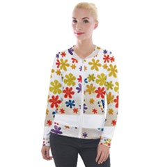 Flowers T- Shirt Flower Power T- Shirt Velvet Zip Up Jacket by maxcute