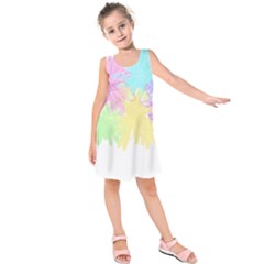 Flowers T- Shirt Just Flowers T- Shirt Kids  Sleeveless Dress by maxcute