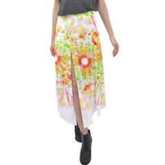 Fractal Artwork T- Shirt Sun Ray Life T- Shirt Velour Split Maxi Skirt by maxcute