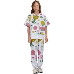 Fruits T- Shirt Funny Summer Fruits Collage Fruit Bright Colors T- Shirt Kids  Tee And Pants Sports Set