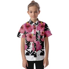 Hawaii T- Shirt Hawaian Floral Pattern T- Shirt Kids  Short Sleeve Shirt by maxcute