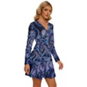 Dweeb Design Long Sleeve Deep V Mini Dress  View3