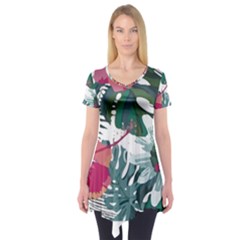 Hawaii T- Shirt Hawaii Deforestation Garden T- Shirt Short Sleeve Tunic  by maxcute