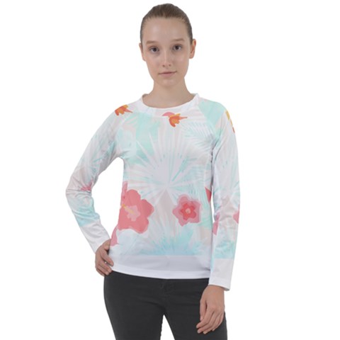 Hawaii T- Shirt Hawaii Efflorescence Pattern T- Shirt Women s Long Sleeve Raglan Tee by maxcute