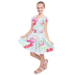 Hawaii T- Shirt Hawaii Floral Pattern T- Shirt Kids  Short Sleeve Dress