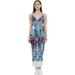 Hawaii T- Shirt Hawaii Garden Flora T- Shirt V-neck Spaghetti Strap Tie Front Jumpsuit by maxcute