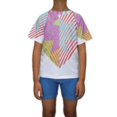 Heart Design T- Shirtheart T- Shirt (2) Kids  Short Sleeve Swimwear by maxcute