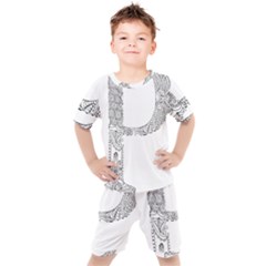 Henna Alphabet T- Shirt Henna Alphabet P Kids  Tee And Shorts Set
