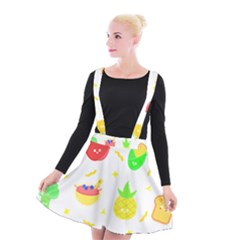 Kawaii Doodle T- Shirt Kawaii Doodle Food Illustration T- Shirt Suspender Skater Skirt by maxcute