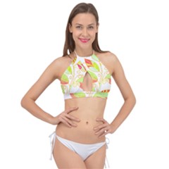 Leaves Art T- Shirtleaves T- Shirt Cross Front Halter Bikini Top by maxcute