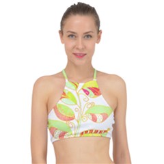 Leaves Art T- Shirtleaves T- Shirt Racer Front Bikini Top by maxcute