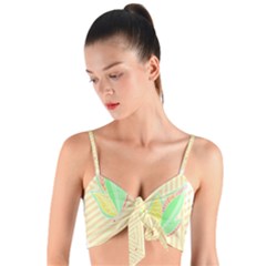 Leaves Design T- Shirtleaves T- Shirt (2) Woven Tie Front Bralet by maxcute